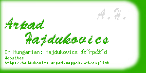 arpad hajdukovics business card